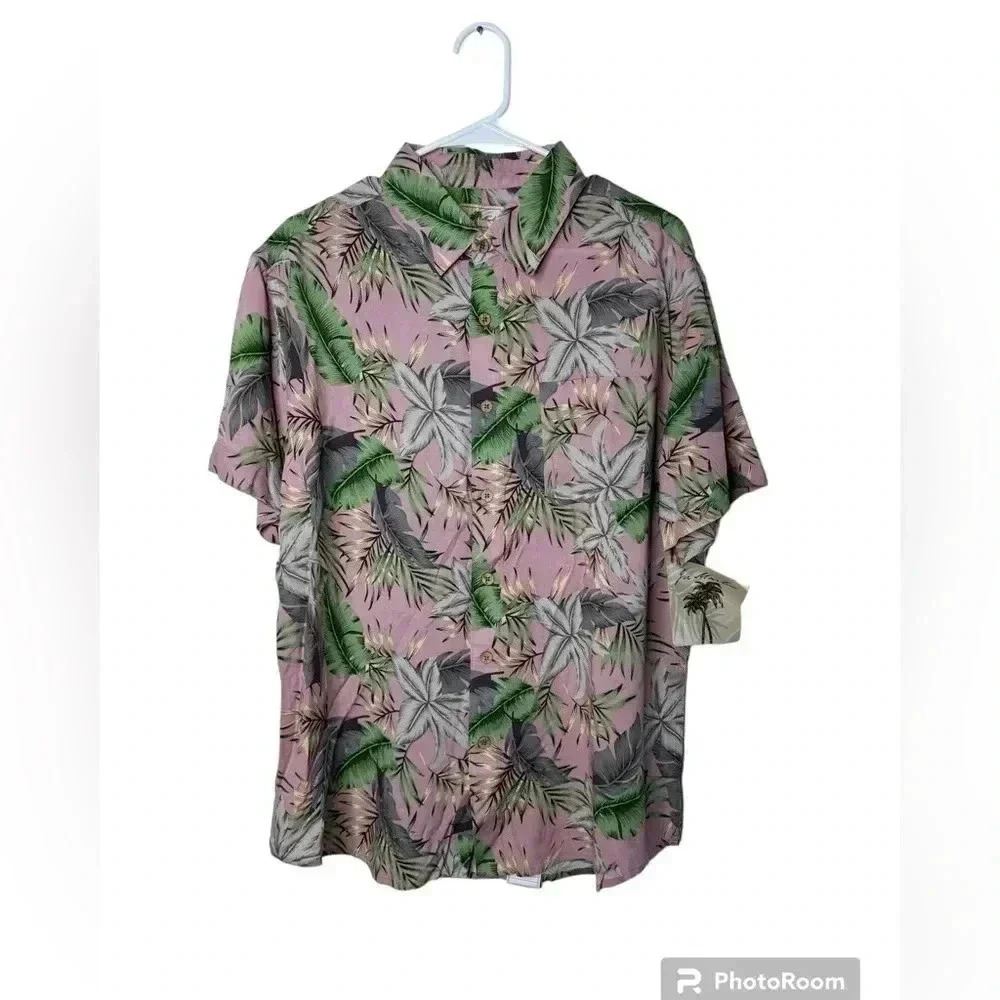 Joe Marlin Men's Hawaiian Button Front Shirt, L